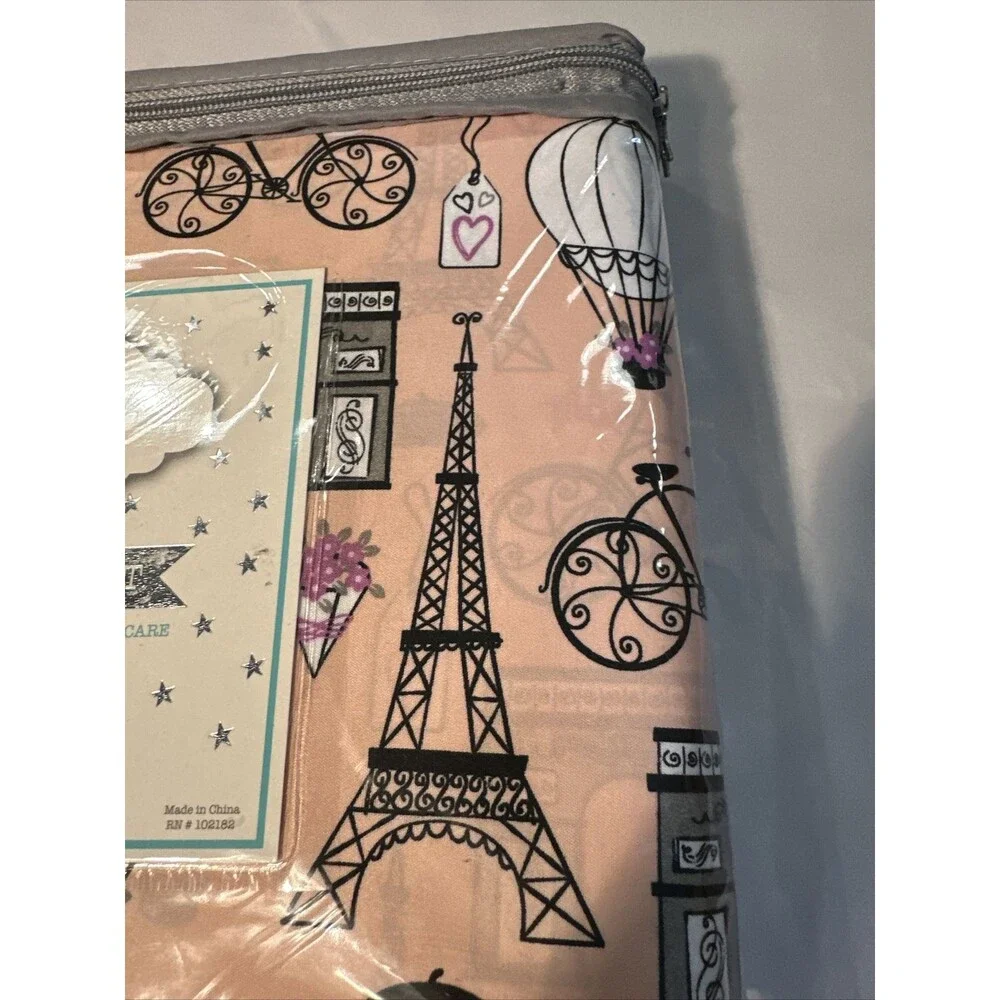 NEW Dream Space Twin Sheet Set 3 PIECE GIRL Pink Paris Eiffel Hot Air Balloons